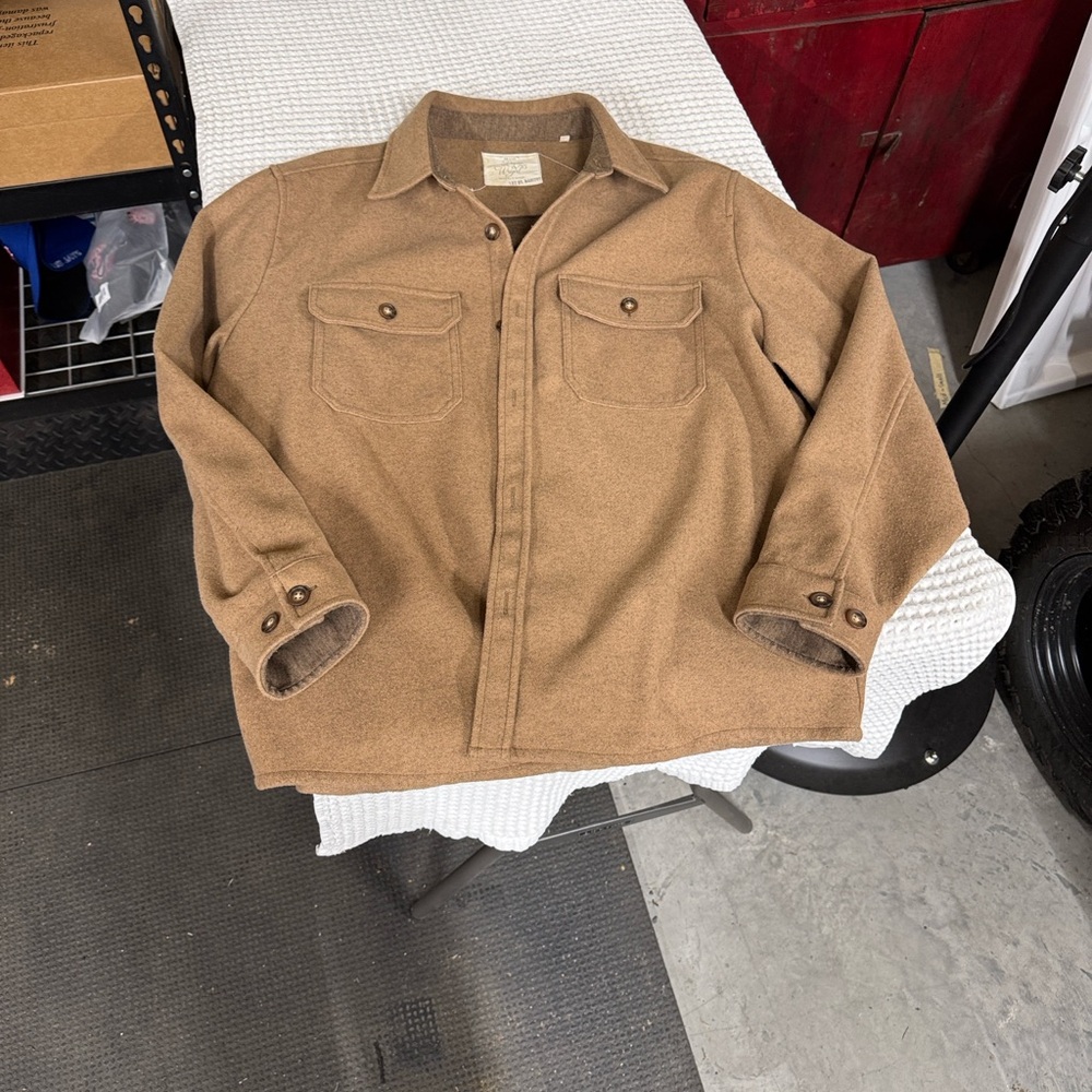 Men's Brown Wool Shirt Jacket- Bowen & Wright